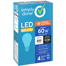 Simply Done LED 60W Light Bulbs,  Frosted, Soft White,