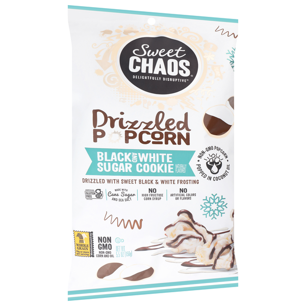 Sweet Chaos Black And White Sugar Cookie Drizzled Popcorn | Hy-Vee