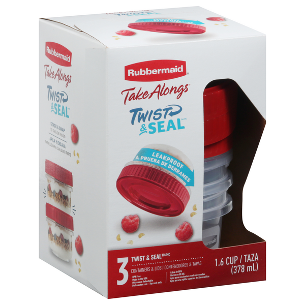 Rubbermaid Take Alongs Twist & Seal Containers & Lids