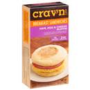Crav'N Flavor Muffin, Ham, Egg & Cheese Breakfast Sandwiches 2Ct