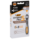 BIC Flex 5 Hybrid Men's Razor, 1 Handle and 3 Replacement Cartridges