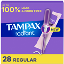 Tampax Radiant Tampons Regular Absorbency, Unscented
