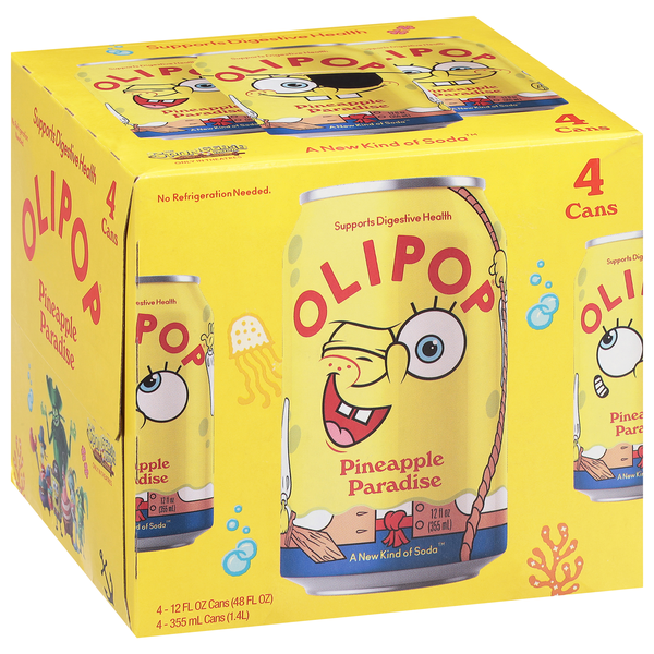 Olipop Pineapple Paradise Soda, 4Pk | Hy-Vee Aisles Online Grocery