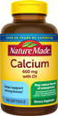 Nature Made Calcium 600mg Now With Vitamin D 400IU Softgels
