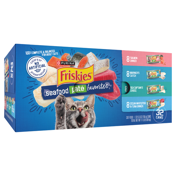 Purina Friskies Seafood Pate Favorites Wet Cat Food Variety Pack