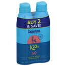 Coppertone Kids 50 Sunscreen Spray, 2Ct