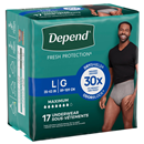 Depend For Men Fit-Flex Underwear, Maximum Absorbency, Large, Gray
