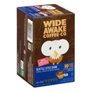 Wide Awake Coffee Co. Seattle Style Dark Very Bold 100% Arabica Coffee Single Serve Pods, 10-0.32 oz ea.