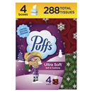 Puffs Ultra Soft Non-Lotion Facial Tissue, 4 Mega Cubes