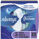 Always Infinity Size 5 Extra Heavy Overnight Sanitary Pads with Wings, Unscented