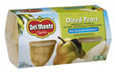 Del Monte No Sugar Added Diced Pears 4-4 oz Cups