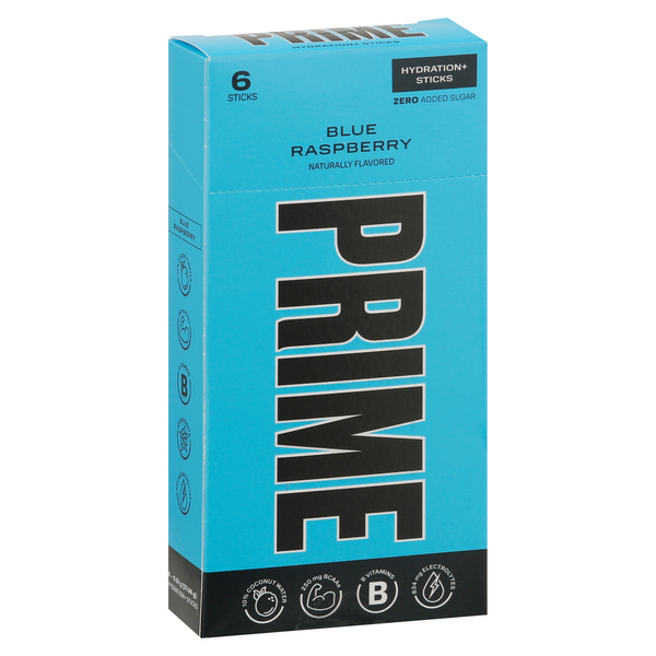 Prime Hydration+ Stick Pack | GLOWBERRY | 6 Sticks | Electrolyte Drink Mix  | 10% Coconut Water | 250mg BCAAs | Antioxidants | Naturally Flavored 