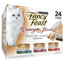 Purina Fancy Feast Gravy Lovers Poultry & Beef Feast Variety Cat Food 24Ct
