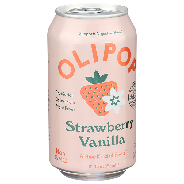 OLIPOP Strawberry Vanilla, A New Kind of Soda 12 fl oz | Hy-Vee