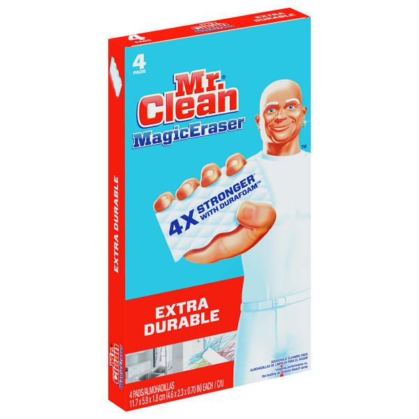 Tấm tẩy vết bẩn Mr. Clean Magic Eraser Pads Extra Durable 4Ct là sự lựa chọn hoàn hảo cho những người muốn tiết kiệm công sức khi làm sạch. Với bề mặt nhám đặc biệt của nó, sản phẩm này sẽ giúp bạn loại bỏ mọi vết bẩn một cách dễ dàng và nhanh chóng trên bất kỳ bề mặt nào.