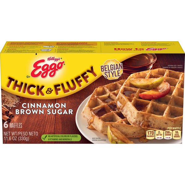 Kellogg S Eggo Thick Fluffy Cinnamon Brown Sugar Waffles 6 Ct Hy Vee Aisles Online Grocery Shopping