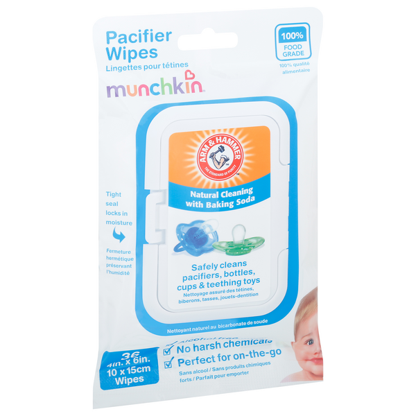  Munchkin Arm and Hammer Pacifier Wipes, White, 108 Count : Baby