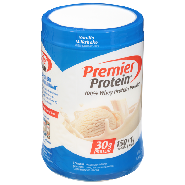 Is it Tree Nut Free Premier Protein 100% Whey Protein Powder, Vanilla  Milkshake, Protein