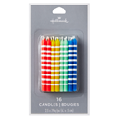 Hallmark Birthday Candles, Colorful Striped 16Ct