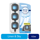 Febreze Febreze Car Air Freshener Odor-Fighting Automotive Vent Clip Linen & Sky Scent, 3Ct