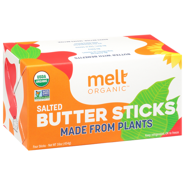 Melt Organic Butter Sticks 4Ct  Hy-Vee Aisles Online Grocery Shopping