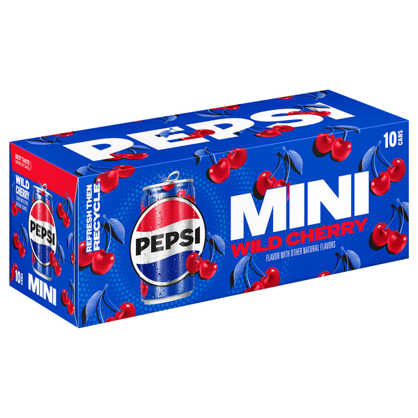 みに一♥♥ぽごしぷた Pepsi Cola, Wild Cherry Mini 10 Pack | Hy-Vee Aisles Online