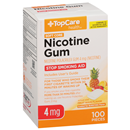 TopCare Nicotine Gum Stop Smoking Aid, Soft Core, 4 mg, Fruit Wave Flavor