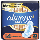Always Maxi Pads Overnight with Wings Jumbo Pack