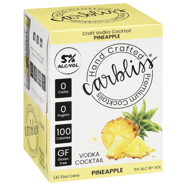 Carbliss Premium Cocktails, Pineapple 4Pk | Hy-Vee Aisles Online