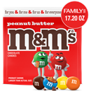 M&M'S Peanut Butter Milk Chocolate Candy, Family Size, 17.2 oz Bag
