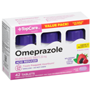 TopCare Omeprazole Acid Reducer Wildberry Mint Flavor Tablets 3-14 Day Course