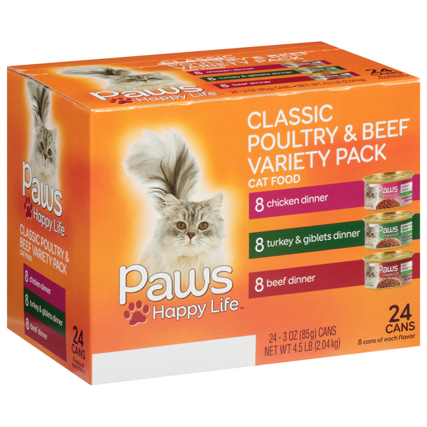 Paws & Claws Adult Mixed Grill Complete Nutrition Poultry and Fish Pate Wet Cat Food, 13.2 oz. Can